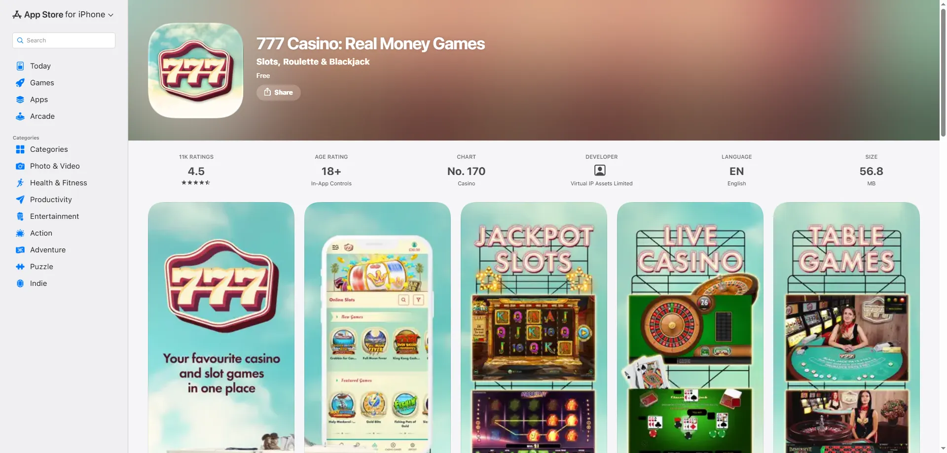 777 Casino app for Android and iOS — real money mobile gaming