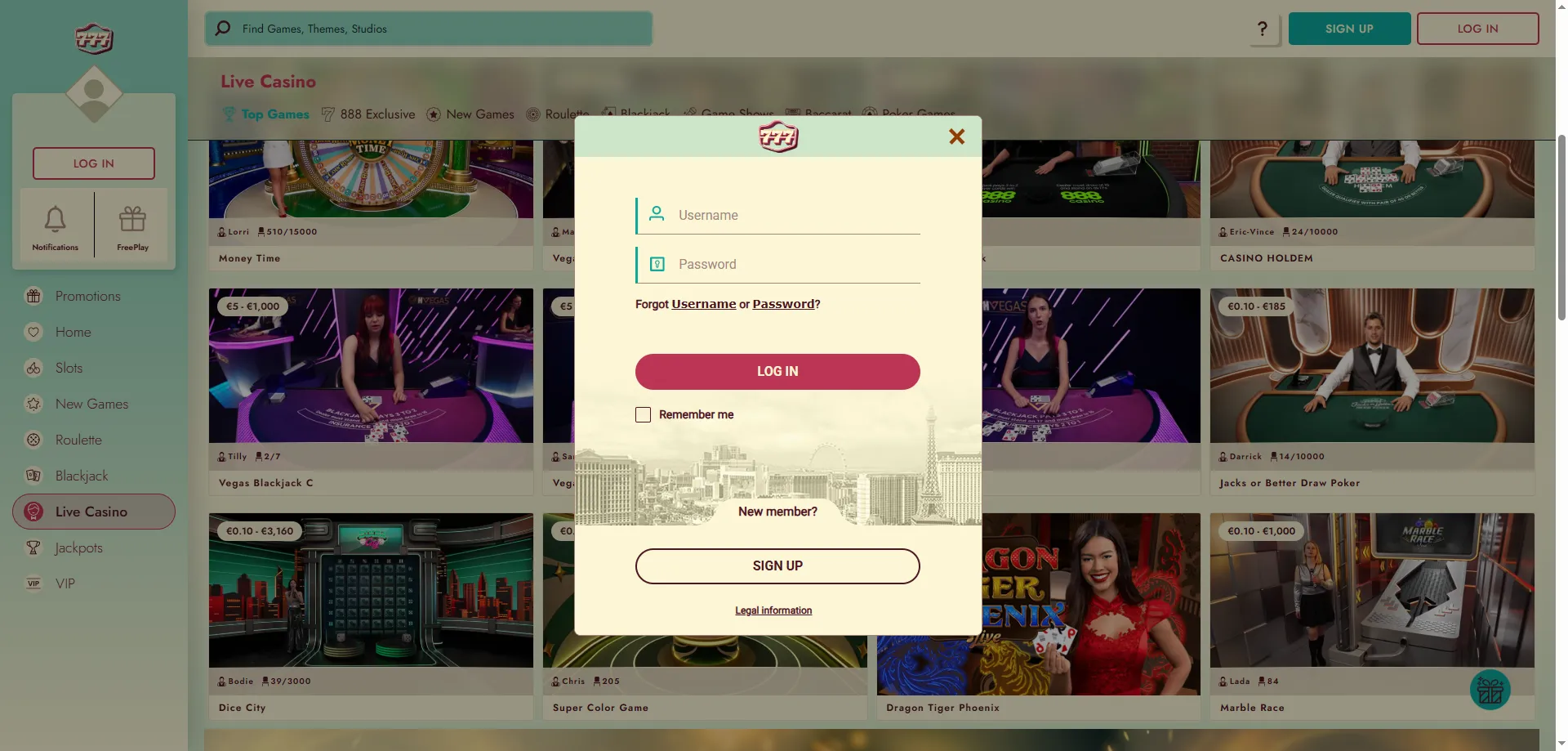777 Casino login and registration — join today for real money play